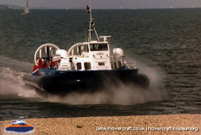 AP1-88 hovercraft with Hovertravel -  (credit: The <a href='http://www.hovercraft-museum.org/' target='_blank'>Hovercraft Museum Trust</a>).